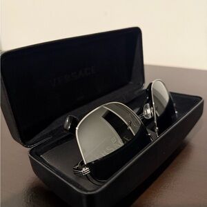 Versace Silver and Black Sunglasses